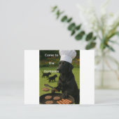 Invitation Funny black Labrador grill chef (Debout devant)