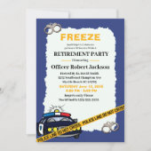 Invitation Funny Blue Police Officier Parti de retraite (Devant)