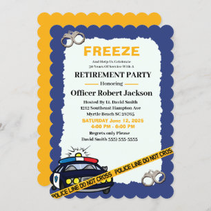 Invitation Funny Blue Police Officier Parti de retraite Invit