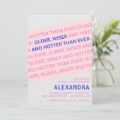 Invitation Funny Blush rose plus vieux Wiser 91e anniversaire (Debout devant)