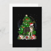 Invitation Funny Boston Terrier Christmas Tree Light Pajama D (Devant / Derrière)