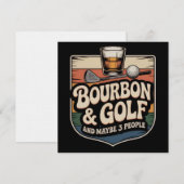 Invitation Funny Bourbon Golf Golfer Dad Gift Vintage (Devant / Derrière)