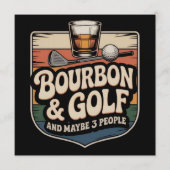 Invitation Funny Bourbon Golf Golfer Dad Gift Vintage (Devant)