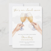Invitation Funny, bride on cloud wine bridal shower (Devant)