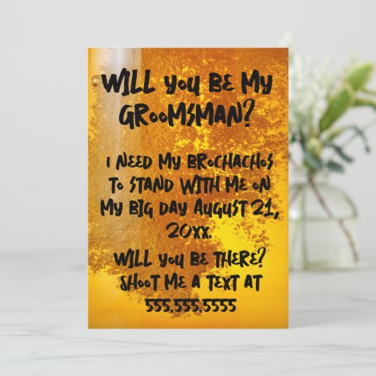 Invitation Funny Brochacho Beer (Debout devant)