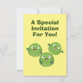 Invitation Funny Brussels sprouts légumes caricature (Dos)