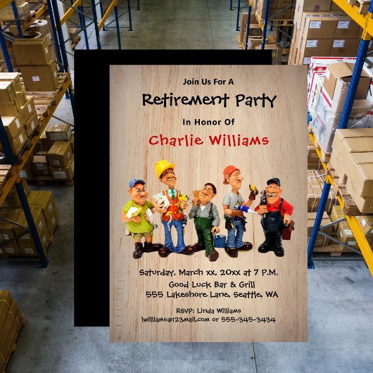 Invitation Funny Caricature Retirement Party