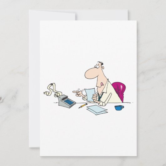 Invitation Funny Cartoon Comptable Bureau Humour (Devant)