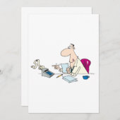 Invitation Funny Cartoon Comptable Bureau Humour (Devant / Derrière)