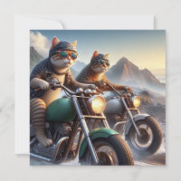 Funny Cat Bikers, Cat Rocker Anniversaire