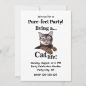 Invitation Funny Cat Purrfect Party (Devant)