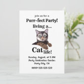Invitation Funny Cat Purrfect Party (Debout devant)