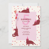 Invitation Funny Cats cute Purrfect Birthday Party (Devant)