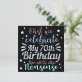 Invitation funny celebrating the 70th birthday (Debout devant)