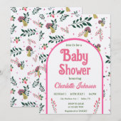 Invitation Funny Champignons et Baby shower de Jardin de cont (Devant / Derrière)