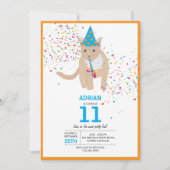 Invitation Funny Chat Thème Anniversaire (Devant)