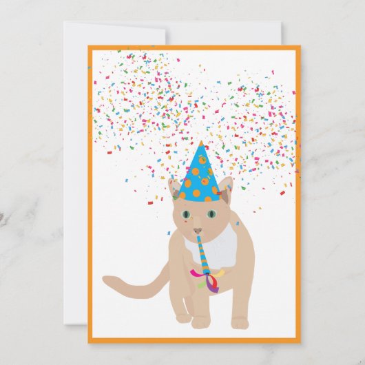 Invitation Funny Chat Thème Anniversaire (Dos)