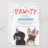 Invitation Funny Chien chiot fête d'anniversaire (Devant)