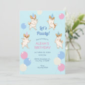 Invitation Funny Chihuahua Chien dansant anniversaire de la p (Debout devant)