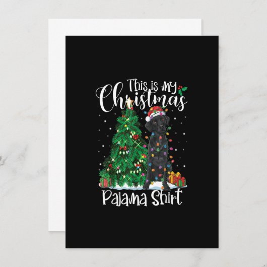 Invitation Funny Christmas Black Lab Dog Labrador (Devant / Derrière)