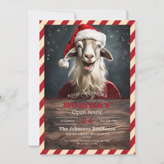Invitation Funny Christmas Goat (Devant)