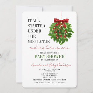 Invitation Funny Christmas Mistletoe Baby shower