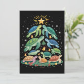 Invitation Funny Christmas Turtle Gift Turtle Christmas Tree (Debout devant)