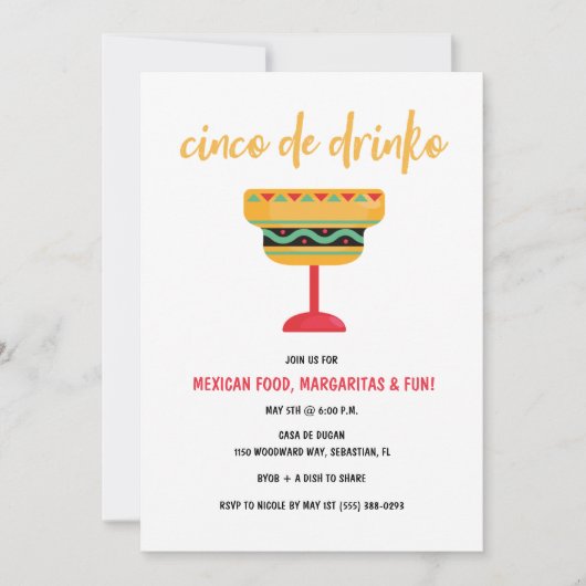 Invitation Funny Cinco de Mayo (Devant)