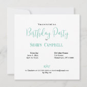 INVITATION FUNNY COLORÉ GÂTEAU DE MONSTER ANNIVERSAIRE (Dos)