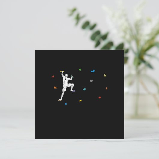Invitation Funny Colourful Boulder Climber Gift (Debout devant)