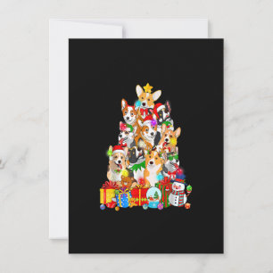 Invitation Funny Corgi Noël Lumières Amoureux des chiens cade