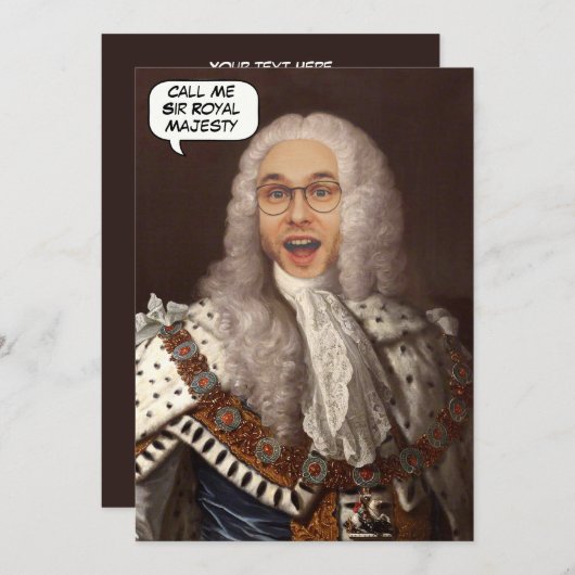 Invitation Funny Custom King Head in Hole photo (Devant / Derrière)
