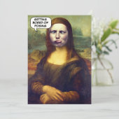 Invitation Funny Custom Mona Lisa Face dans Trou photo (Debout devant)