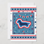 Invitation Funny Dachshund Fireworks 4 juillet soirée barbecu (Devant)