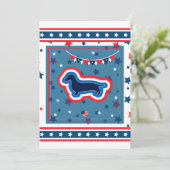 Invitation Funny Dachshund Fireworks 4 juillet soirée barbecu (Debout devant)