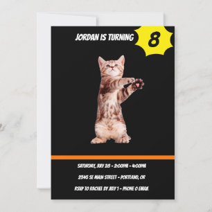 Invitation Funny debout chaton joueuse