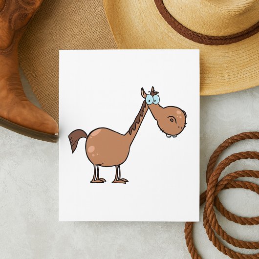 Invitation Funny Derpy Horse Silly Brown Stallion