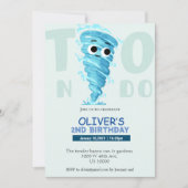 Invitation Funny deux nado garçon 2ème anniversaire invitatio (Devant)