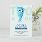 Invitation Funny deux nado garçon 2ème anniversaire invitatio (Debout devant)