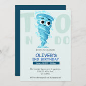 Invitation Funny deux nado garçon 2ème anniversaire invitatio (Devant / Derrière)