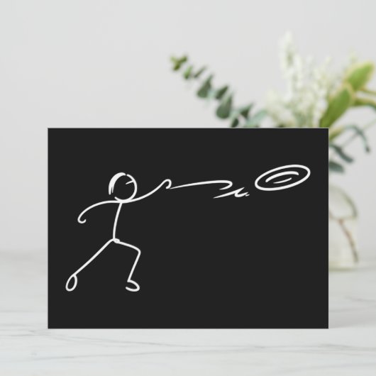 Invitation Funny Disc Golf Art Stickman Disc Golf Lover (Debout devant)