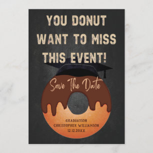 Invitation Funny Donut Graduation Party Événement Enregistrer