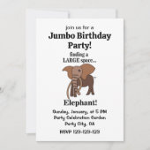 Invitation Funny Elephant Jumbo Birthday Party (Devant)