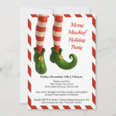 Invitation Funny Elf Legs | North Pole Mischief Holiday Invit (Devant)