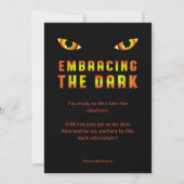 Invitation Funny Embracing the Dark Fiery Eyes Best Man (Devant)