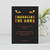 Invitation Funny Embracing the Dark Fiery Eyes Best Man (Debout devant)