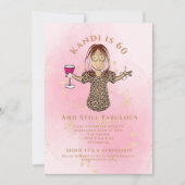 Invitation Funny Fabulous 60 Blush Gold Ethnic 60e anniversai (Devant)