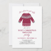 Invitation Funny Festive Noël Sweater Party (Devant)