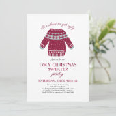 Invitation Funny Festive Noël Sweater Party (Debout devant)
