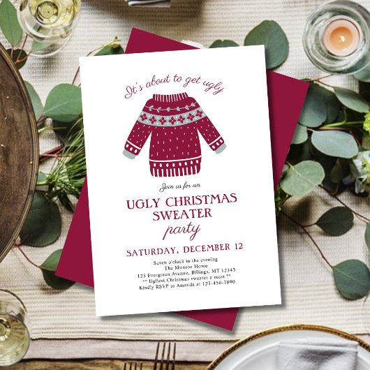 Invitation Funny Festive Noël Sweater Party